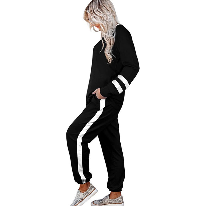 ⏰Last Day Sale 50% Off💃Women’s 2-Piece Crewneck Color-Block Sweatsuit