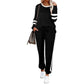 ⏰Last Day Sale 50% Off💃Women’s 2-Piece Crewneck Color-Block Sweatsuit