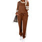 ⏰Last Day Sale 50% Off💃Women’s 2-Piece Crewneck Color-Block Sweatsuit