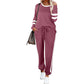 ⏰Last Day Sale 50% Off💃Women’s 2-Piece Crewneck Color-Block Sweatsuit