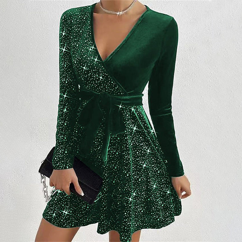 🎅Christmas 50% off sale💥Women’s Sequin A-Line Mini Dress