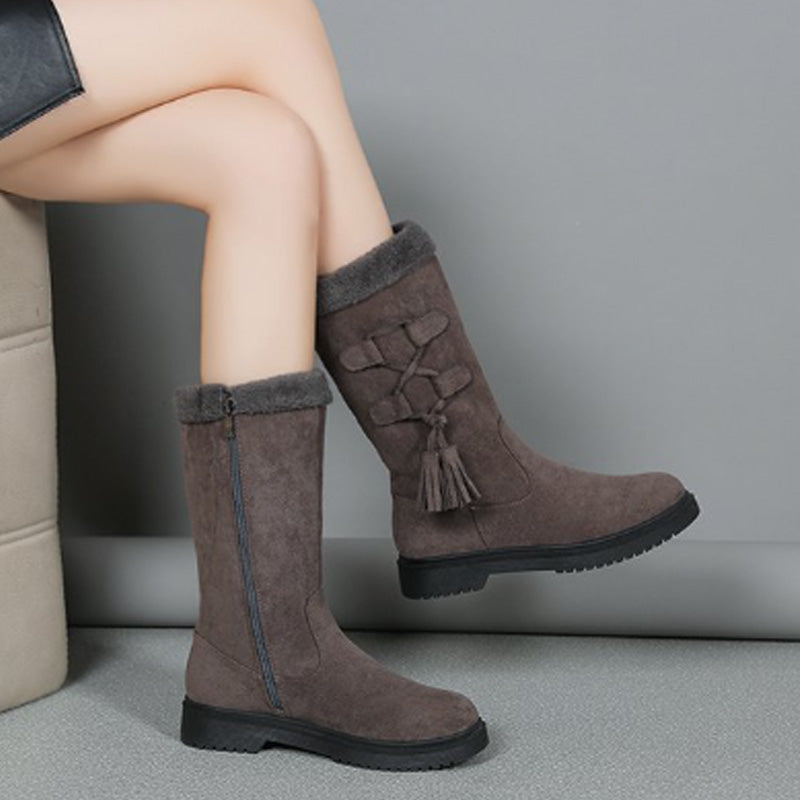 ⚡Black Friday Flash Deal! 👢Women's Warm Mid-Calf Boots with Side Zipper 🔥Direct 50% Off, King of Cost Performance!This Deal is Epic!