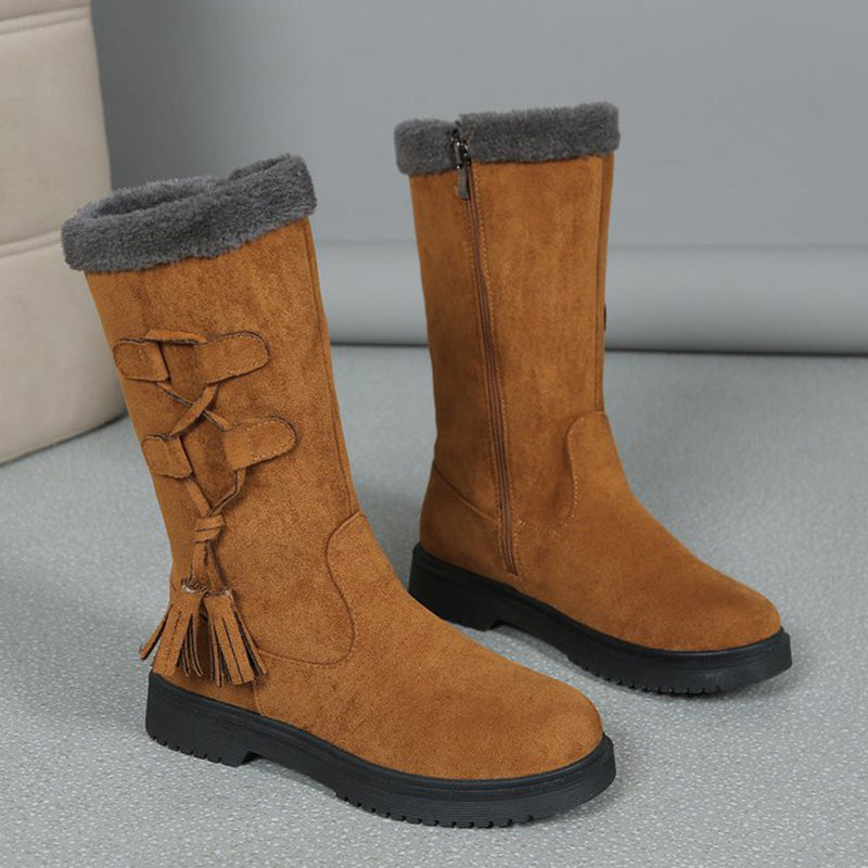 ⚡Black Friday Flash Deal! 👢Women's Warm Mid-Calf Boots with Side Zipper 🔥Direct 50% Off, King of Cost Performance!This Deal is Epic!