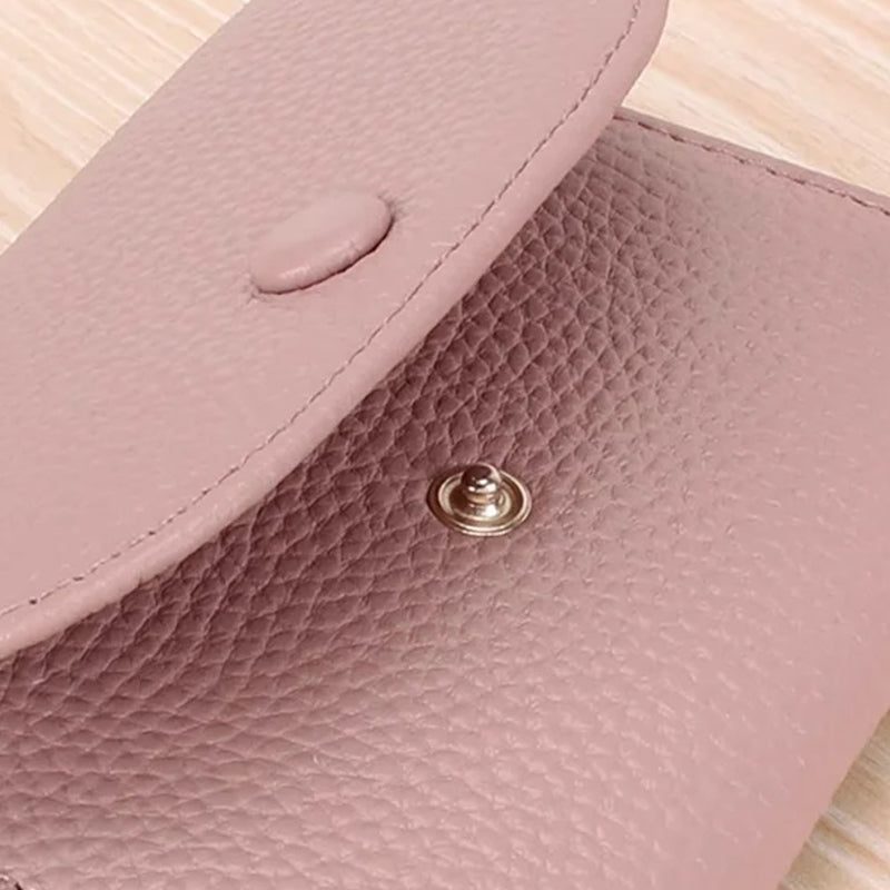 🔥Best Christmas present ever🎁🎄Fashion Lychee Pattern PU Leather Short Wallet with Convenient Snap Button