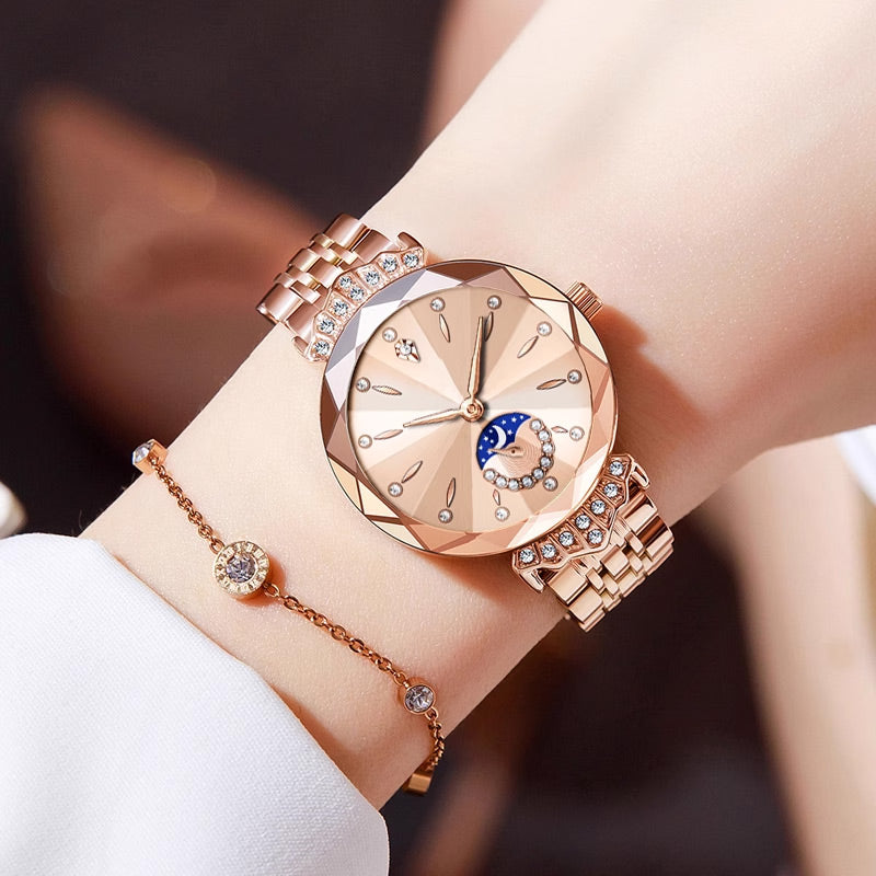 🎀Fashionable Diamond Moon Star Watch for Women