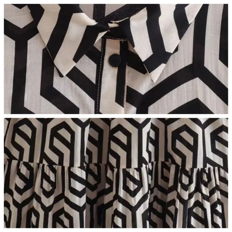 Women’s Trendy Print Long Sleeve Loose Fit Dress