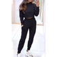 Women's High Collar Sweatshirt and Pants with Cuffs 2 Piece Set