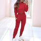 Women's High Collar Sweatshirt and Pants with Cuffs 2 Piece Set