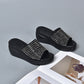 Women's Shiny Wedge Slide Sandals