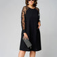 Loose Fit Black Tunic Dress with Mesh Sleeves