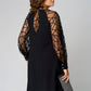 Loose Fit Black Tunic Dress with Mesh Sleeves