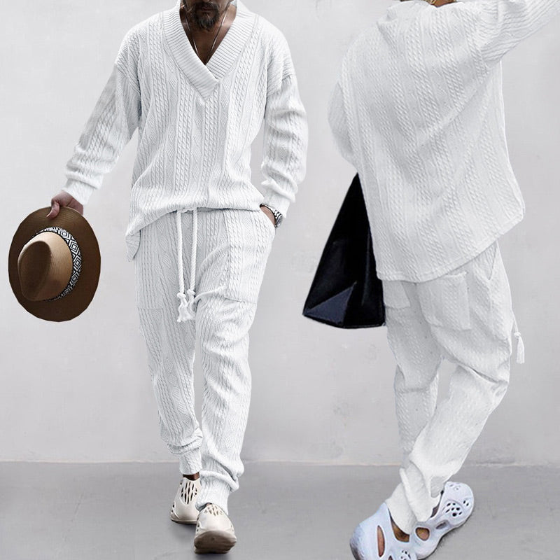 💥Arrived Today-SAVE50%💥Men's 2-Piece V-Neck Baggy Sweatshirt & Joggers Set