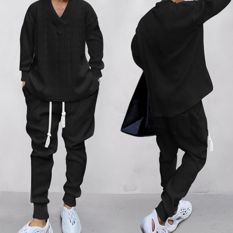 💥Arrived Today-SAVE50%💥Men's 2-Piece V-Neck Baggy Sweatshirt & Joggers Set