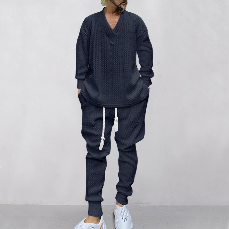 💥Arrived Today-SAVE50%💥Men's 2-Piece V-Neck Baggy Sweatshirt & Joggers Set