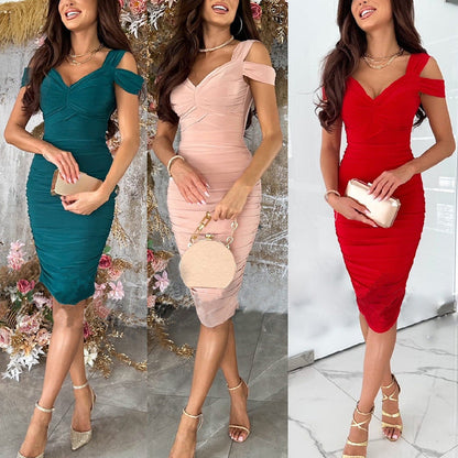 Women's Slim Fit Sexy Off-Shoulder Bodycon Dress