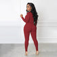Solid Color Half Zip Seamless Jumpsuit