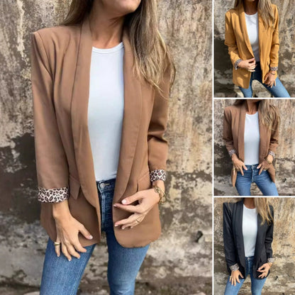 🎁Hot Sale 50% OFF!🎁Women’s Stylish Blazer with Chic Leopard Print Lining!