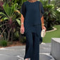 💎 50% OFF! 💎 Charming Irregular Top & Wide Leg Pants Set – Asymmetrical Hem, Flowy Double Layer & All-Day Elegance 👗✨