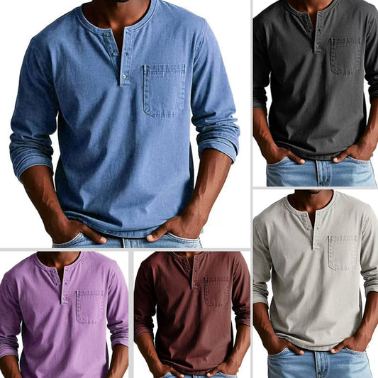 🔥 HOT SALE 51% OFF🔥Men's Fashion Vintage Distressed Pocket Long-Sleeve Shirt