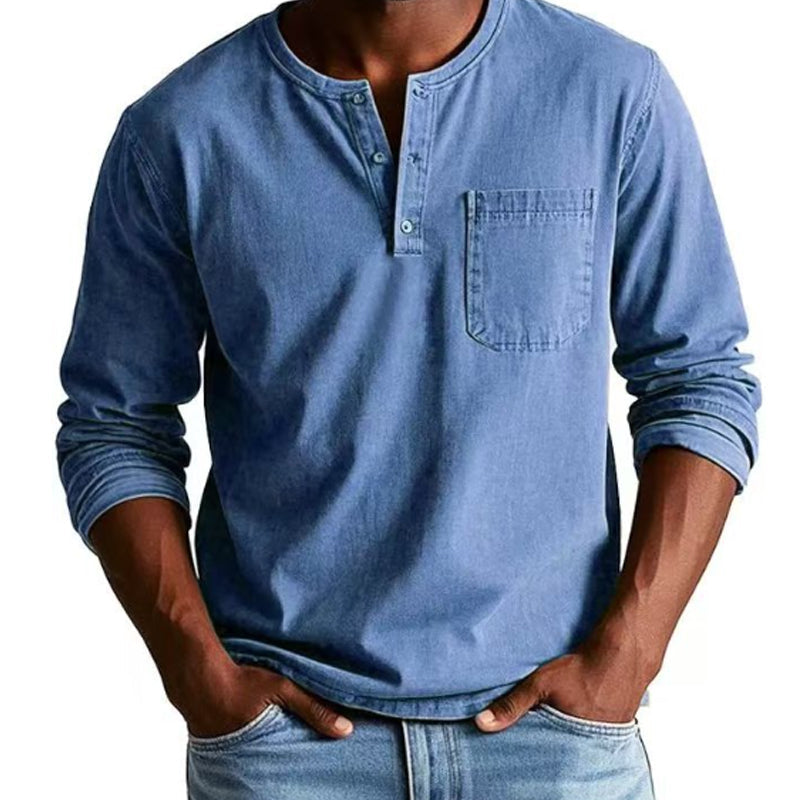 🔥 HOT SALE 51% OFF🔥Men's Fashion Vintage Distressed Pocket Long-Sleeve Shirt