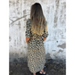 V-Neck Leopard Print Maxi Dress