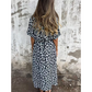 V-Neck Leopard Print Maxi Dress