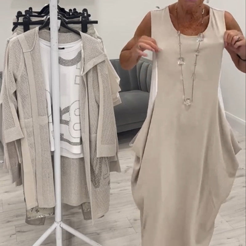 Simple Sleeveless Dress with Pockets