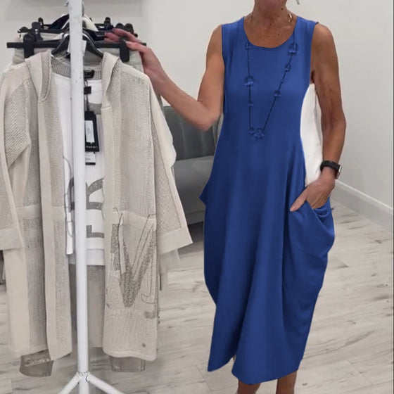 Simple Sleeveless Dress with Pockets