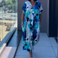 🌺Mother's Day UP TO 50% OFF!!🔥Printed V Neck Loose Midi Dress