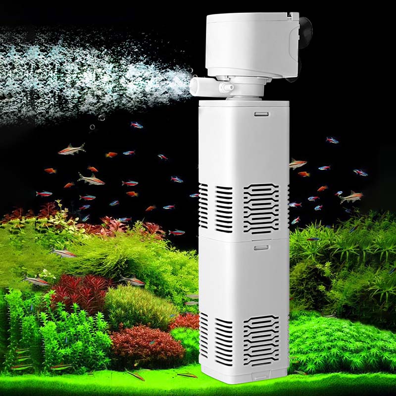 4-in-1 Aquarium Filter - Filtration, Aeration, Waste Removal, Water Pumping