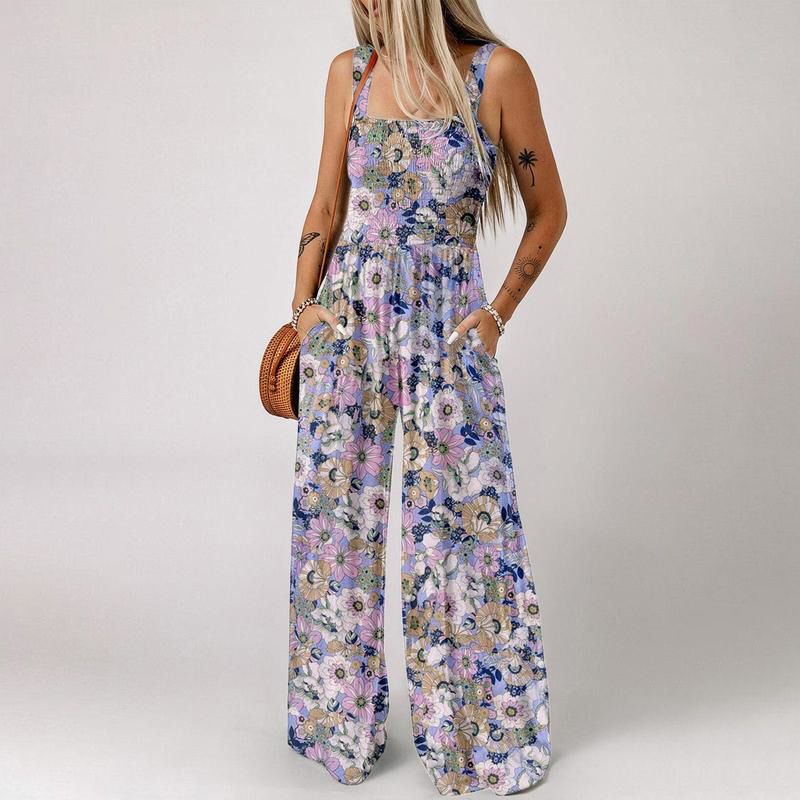 🏖️Summer Hot Sale 50% OFF🌼Women’s Casual Print Sleeveless Overalls Jumpsuits
