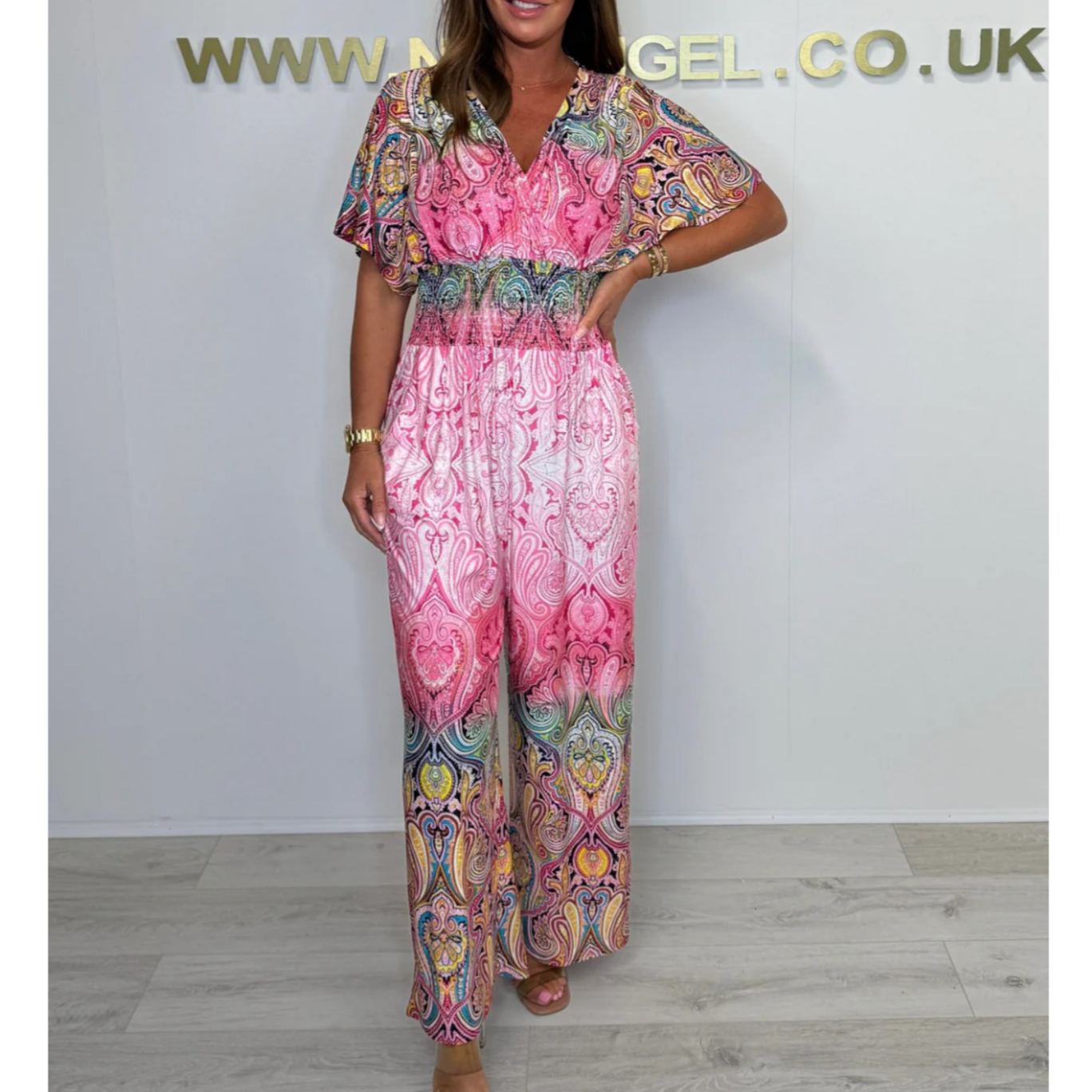 Bohemian Print Wide Leg Jumpsuit