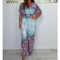 Bohemian Print Wide Leg Jumpsuit
