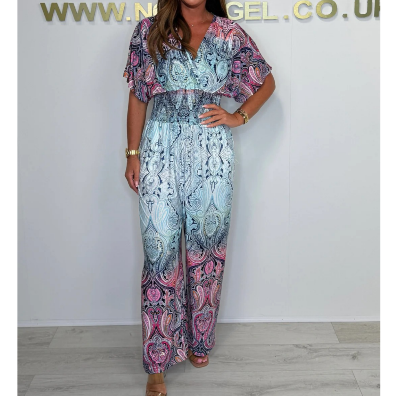 Bohemian Print Wide Leg Jumpsuit