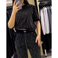 🌸2025 Hot Sale👠Women's Sparkling Rhinestone Striped Knit Two-Piece Set