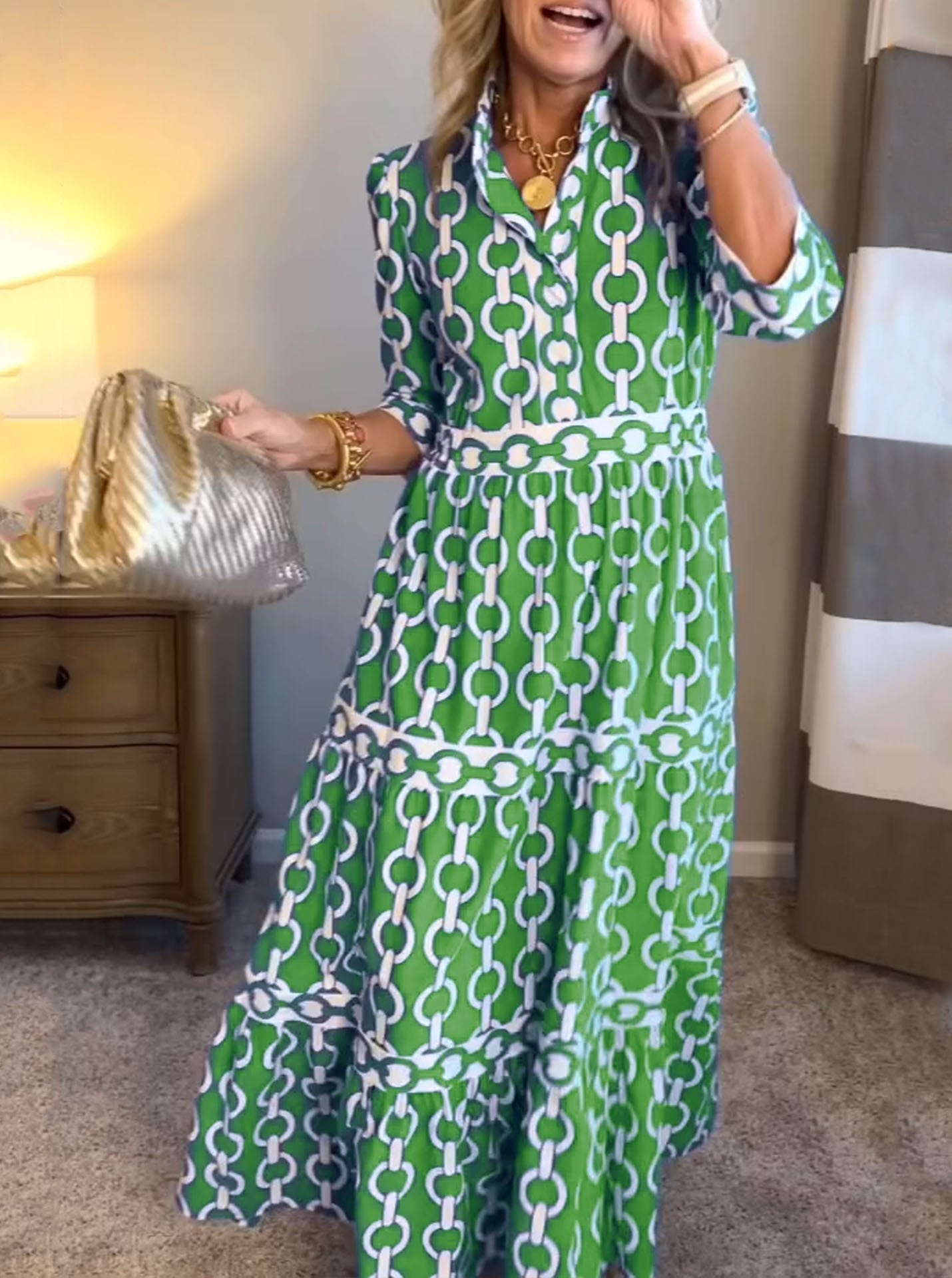 Last Day Promotion 60% OFF🌸Spring Specials💐 Lapel Printed Dress