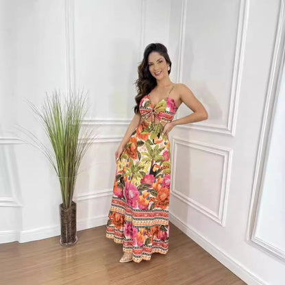 Women's Halter Sleeveless Backless Slim Sexy Beach Dresses