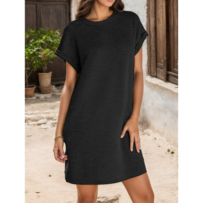 Women's Relaxed Roll Sleeve Pocket Dress