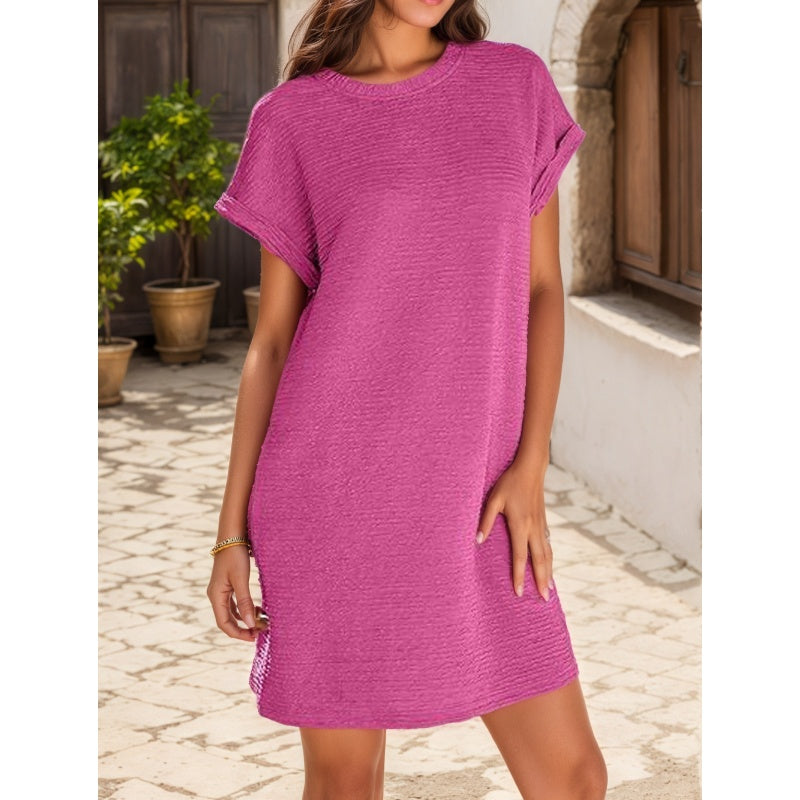 Women's Relaxed Roll Sleeve Pocket Dress