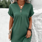 🌷Summer Hot Sale 🍃Simple Solid Color V-Neck Short Sleeve Dress for Women