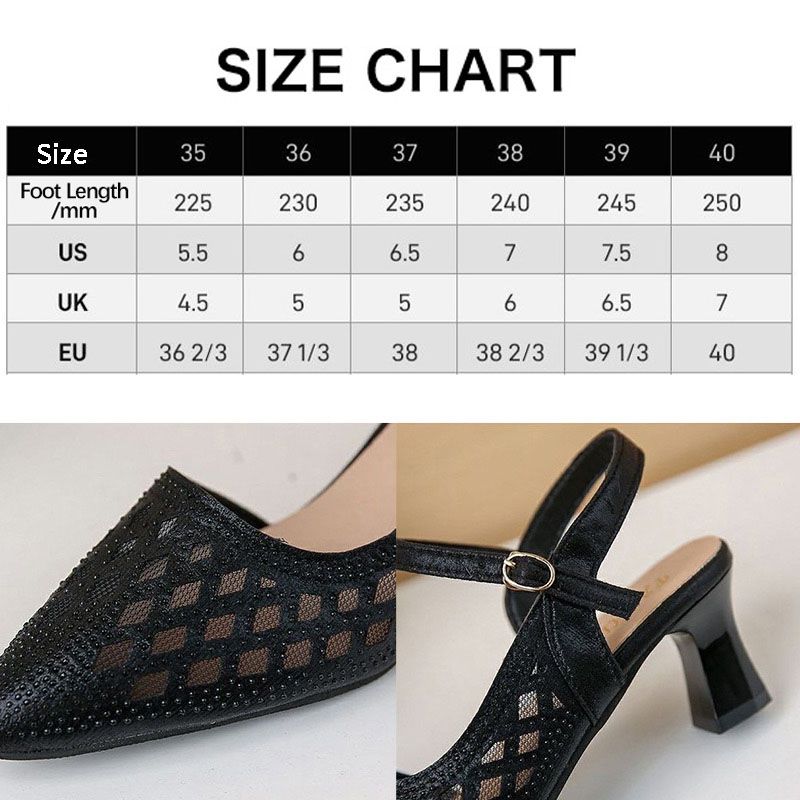 Women’s Rhinestone Hollow-out Breathable High-heeled Sandals
