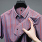Men's Casual Vibrant Plaid High Stretch Lapel Short Sleeve Shirt