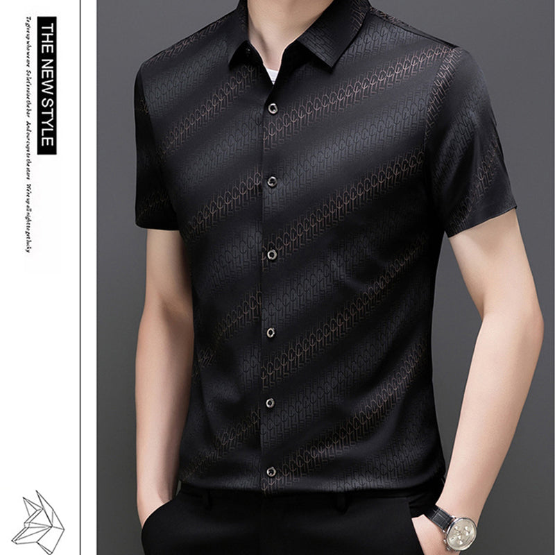 Men's Summer Embroidered Business Short-Sleeve Shirt👔