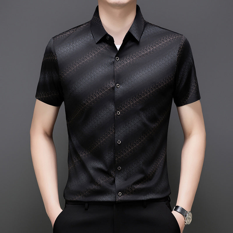 Men's Summer Embroidered Business Short-Sleeve Shirt👔