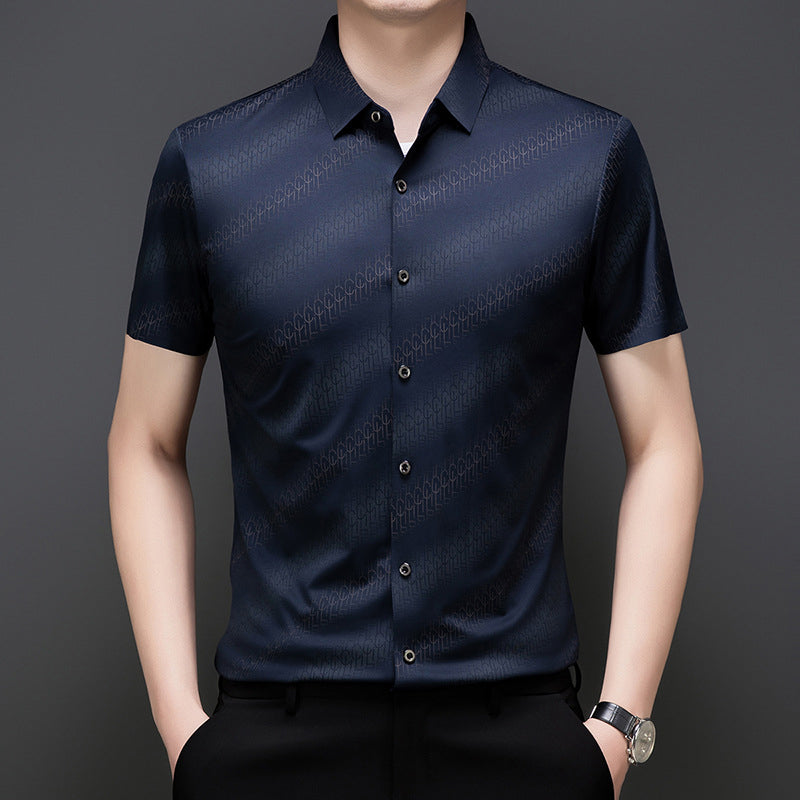 Men's Summer Embroidered Business Short-Sleeve Shirt👔