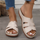 Women's Breathable Cozy Flat Sole Faux Leather Sandals