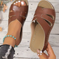 Women's Breathable Cozy Flat Sole Faux Leather Sandals