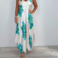 Women's Strap Printed V-neck Maxi Dress