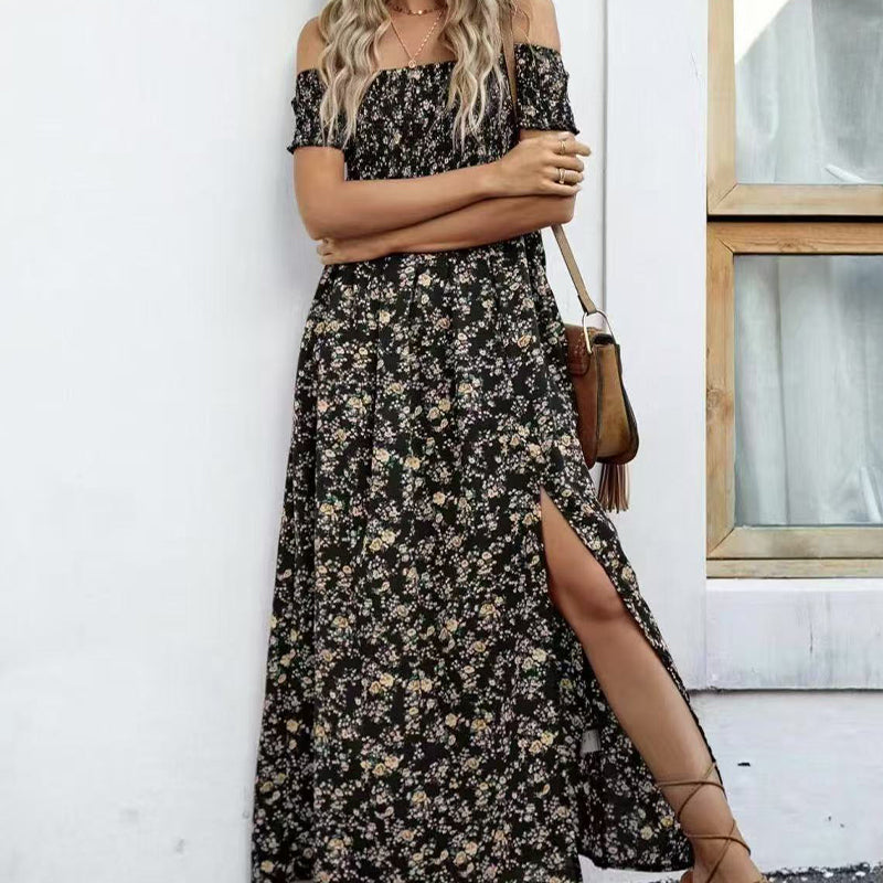 Women's Elegant Floral Off-Shoulder Dress