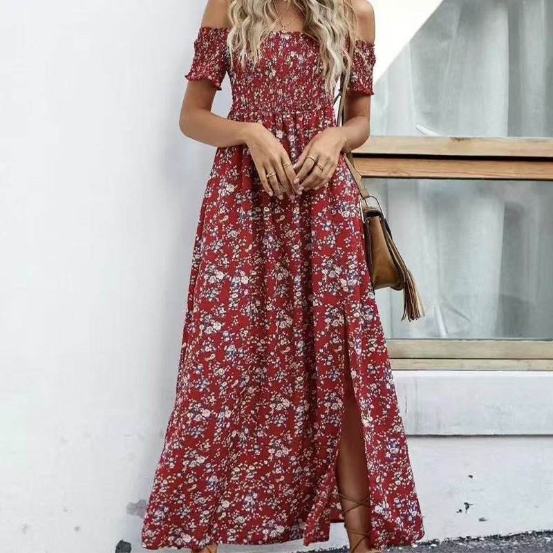 Women's Elegant Floral Off-Shoulder Dress